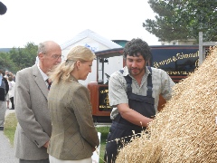 Traditional thatching being demonstrated at the Royal Cornwall Show